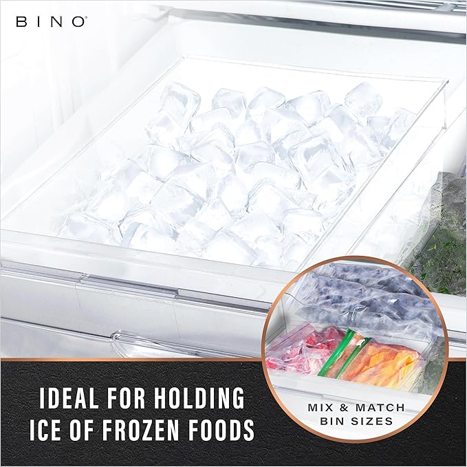BINO | Plastic Storage Bins, Large - Deep | THE HANDLER COLLECTION | Multipurpose Organizer Bins | Kitchen Pantry Organizers and Storage | Clear Containers for Organizing Home | Freezer Organizer-NeatNest