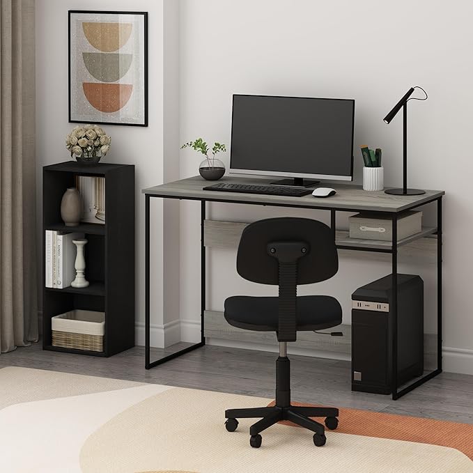 Furinno Luder Bookcase / Book / Storage , 3-Tier, Blackwood-NeatNest