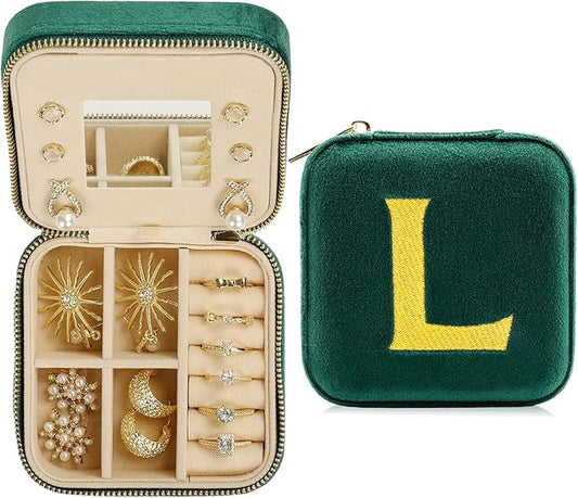 Jenria Mothers Day Gifts for Mon, Travel Jewelry Case for Women, Jewelry Organizer, Jewelry Box, Unique Gifts, Personalized Gifts for Her, Birthday Gifts for Mom, Teen Girl, Girlfriend, Green, L-NeatNest