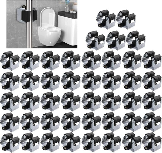 3-H Mop and Broom Holder Big Size Hanging 1 KG Extra,45 Pack Broom Hanger Wall Mount for Hanging and Organizing Shove Rake Yard Tools in Shed Kitchen Laundry Room Bathroom Garden(Black)-NeatNest