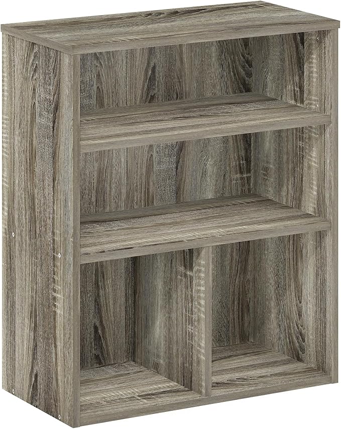 Furinno Pasir 3 Tier Display Bookcase, Bookshelf, French Oak