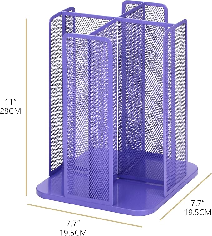 Annova Paper Cup and Lid Holder Plastic Storage Organizer, 360Rotating Dispenser with 4 Compartments, Multifunctional Cup Rack for Home, Office, Bar, Coffee Shop (Purple)-NeatNest
