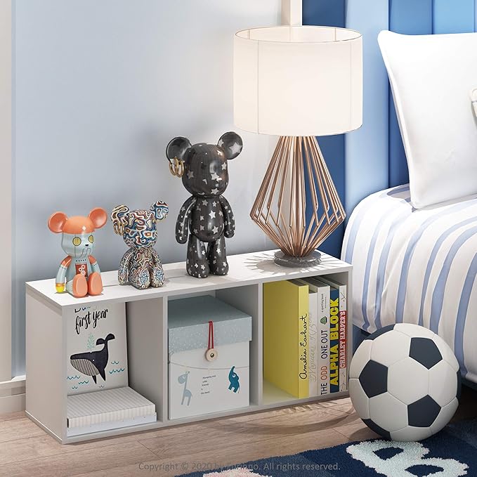 Furinno Luder Bookcase / Book / Storage , 3-Tier, White-NeatNest