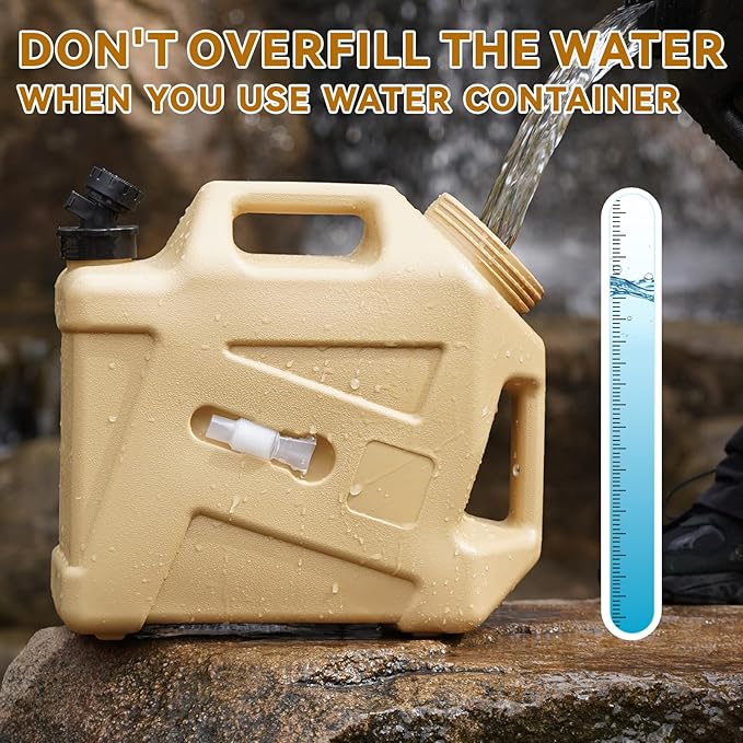 Camping Water Jug - 3.2 Gallan Water Container with Spigot | Portable Water Tank for Outdoor Hiking Picnic Supplies - Sand-NeatNest