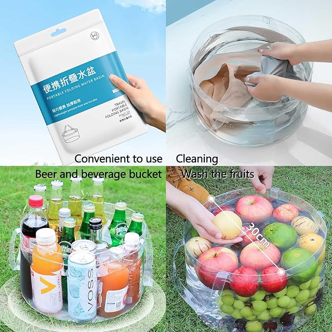2PCS Collapsible Bucket 3 Gallon Container Folding Water Basin Portable Wash Basin-NeatNest