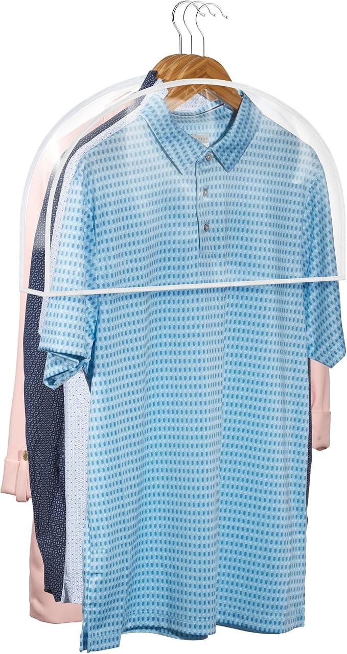 Clear Vinyl Shoulder Covers Closet Suit Protects Storage Home Decor Set of 12, 12"H x 22"W x 2"D-NeatNest