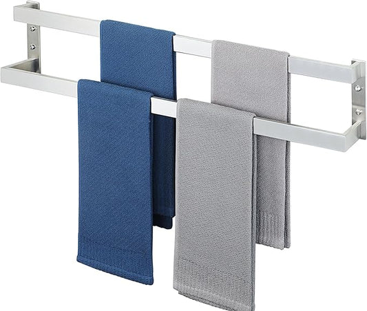 Alise Double Towel Bar 32", SUS304 Stainless Steel Towel Racks for Bathroom Wall Mounted, Space Saving Bathroom Towel Holder, Long Towel Hanger, Brushed Nickel