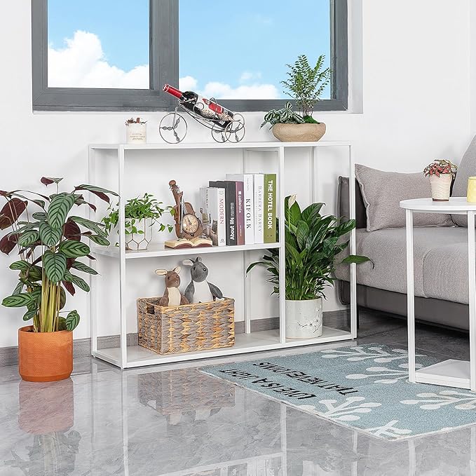 HDANI Console Table, Narrow Entryway Table, 3 Tier Metal Hallway Table, 11.8''Dx39.4''Wx31.5''H(White)-NeatNest