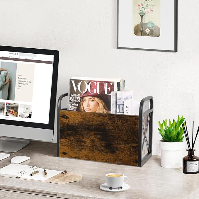 YINMIT Magazine Holder, Magazine Rack Floor, Magazine Storage Basket, Folder Organizer Bin for Books, Newspapers, Tablets-NeatNest