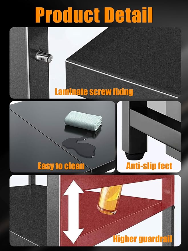 Caliee Expandable Microwave Stand, Adjustable Countertop Storage Rack for Microwave, Tableware, and Pantry Items, Space-Saving Design for Kitchen, Cabinet, and Countertop (Black)-NeatNest