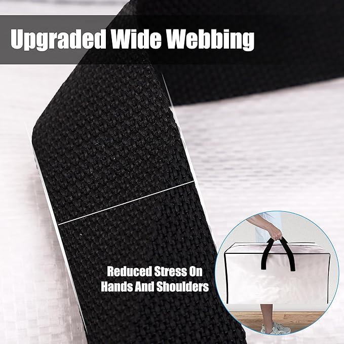 Cosy Family 8 Pack Heavy Duty Extra Large Moving Bags with Backpack Straps - Strong Handles & Zippers, Storage Totes For Space Saving, Fold Flat, Alternative to Moving Box (Set of 8, Clear)-NeatNest