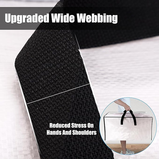 Cosy Family 8 Pack Heavy Duty Extra Large Moving Bags with Backpack Straps - Strong Handles & Zippers, Storage Totes For Space Saving, Fold Flat, Alternative to Moving Box (Set of 8, Clear)-NeatNest