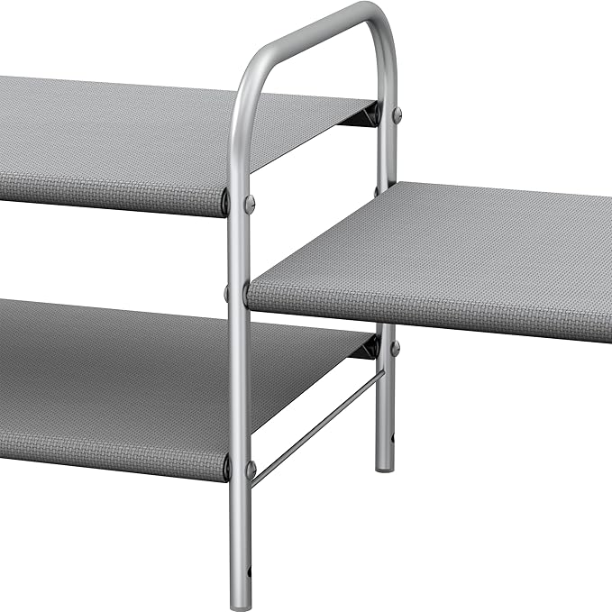 Simple Houseware 2-Tier Shoe Rack Storage Organizer, Grey-NeatNest