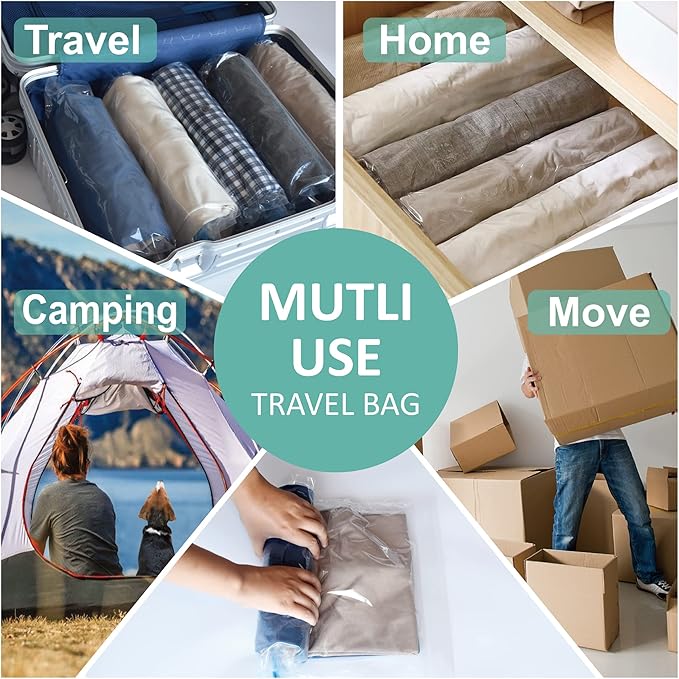 Compression Bags for Travel - Travel Essentials - 16 Pack Space Saver Bags - No Vacuum Needed - Compression Packing Bags for Cruise Accessories-NeatNest