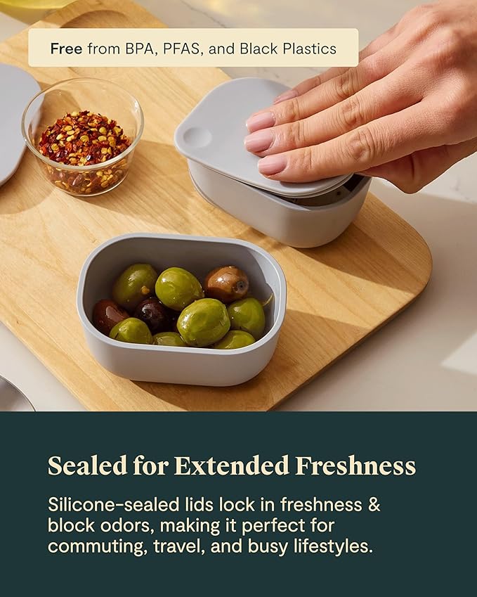 Caraway Mini Dash Inserts - 2pc .6 Cup Dash Ramekins w/Lids - Easy to Store, Non Toxic - Perfect for Sauces, Garnish, & Small Snack or Sides-NeatNest