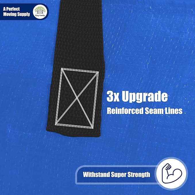 Cosy Family 8 Pack Heavy Duty Extra Large Moving Bags with Backpack Straps - Strong Handles & Zippers, Storage Totes For Space Saving, Fold Flat, Alternative to Moving Box (40 gal, Multicolored)-NeatNest