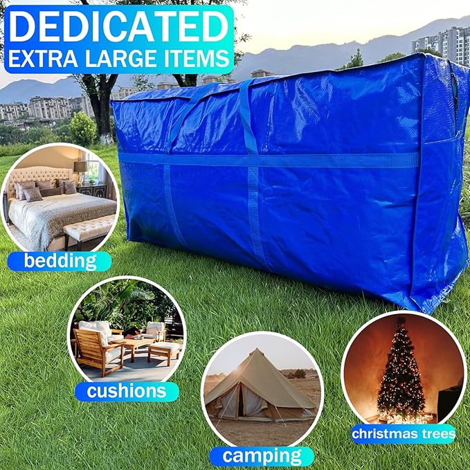 66 Gallon Extra Large Storage Bags, Huge Moving Bags Heavy Duty with Zipper and Stronger Handles, Big Foldable Duffle Bag for Travel - Waterproof Material Protects from Dust and Moisture - Storage-NeatNest