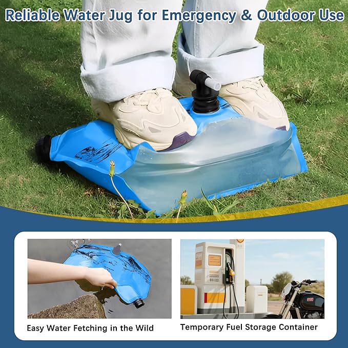 Camping Water Jug 2.1 Gallon CollapsibleWater Container Portable Water Bag for TravelOutdoor Hiking BPA Free Lightweight (Blue (2.1 Gal), 1)-NeatNest