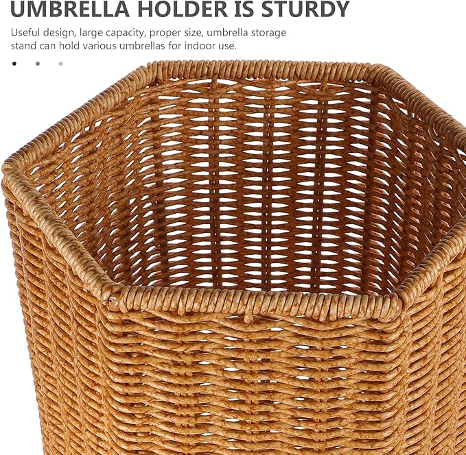 Ciieeo Woven Umbrella Stands for Entryway, Wicker Umbrella Holder Freestanding Cane Stand Decorative Umbrella Rack Tall Flower Basket for Home Laundry Bathroom-NeatNest