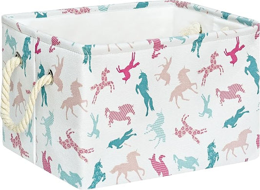 Kids Hamper Thick Storage Bins Organizer Toy Box Laundry Basket Large Canvas Collapsible Chest for Home/Dorm/Kitchen/Pet/Office/Closet/Shelf/Gift Baskets