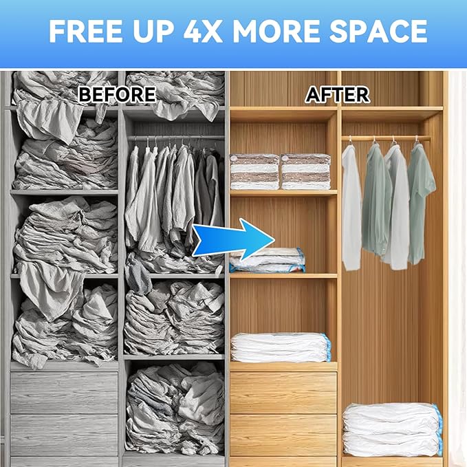 30 Pack Vacuum Storage Bags with Electric Pump, Space Saver Vacuum Storage Bags (2 Jumbo/2 XLarge/5 Large/5 Medium/5 Small+10 Roll Up) for Clothes, Travel, Comforters, Blankets, Bedding-NeatNest