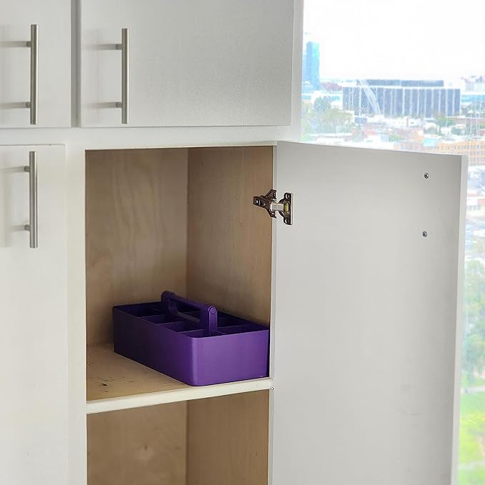 8 Compartments DIY Dividers,Large caddy, Multi Purpose, Simple, Portable, Stackable, Modern Solution for School, Office,MADE IN USA (Royal Purple)-NeatNest