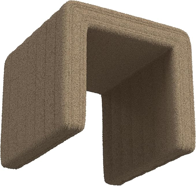 HomePop Modern Channel Tufted Ottoman Home Décor|Ottoman for Living Room & Bedroom - Brown Boucle