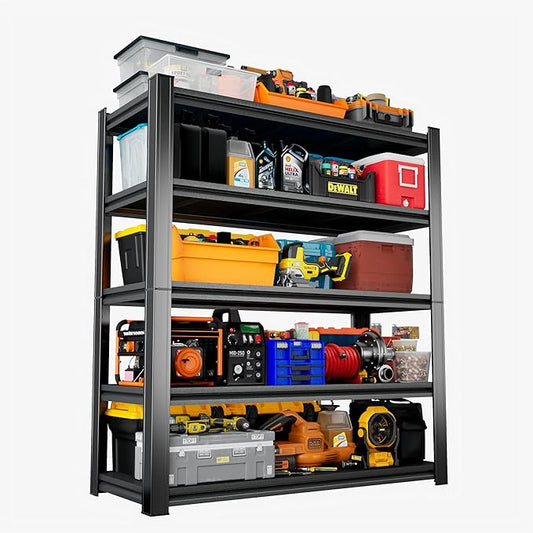 Heavy Duty 5-Tier Shelving Unit 2750LBS Capacity - Adjustable Steel Garage Shelves for Warehouse, Basement Storage(71''H x 39.4''W x 17.7''D)-NeatNest