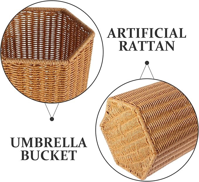 Ciieeo Woven Umbrella Stands for Entryway, Wicker Umbrella Holder Freestanding Cane Stand Decorative Umbrella Rack Tall Flower Basket for Home Laundry Bathroom-NeatNest