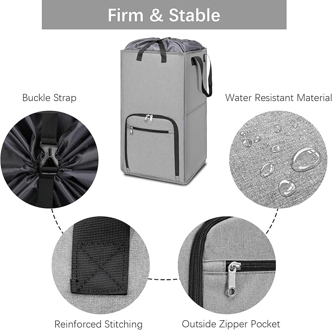 Bukere Rolling Laundry Hamper with Wheels, Large 90L Freestanding Collapsible Laundry Basket Bag for Clothes Storage, Heavy Duty Removable Wheeled Cart for College Dorm Apartment Laundry Room Bathroom-NeatNest