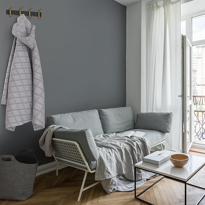 Coat Rack Wall Mount – Black and Gold Hook Rail with 4 Double Coat Hooks, 12 Inch Stainless Steel Wall Hooks for Entryway, Bathroom, Bedroom, Closet, Towel, Hat, Bag, Heavy Duty Organizer-NeatNest