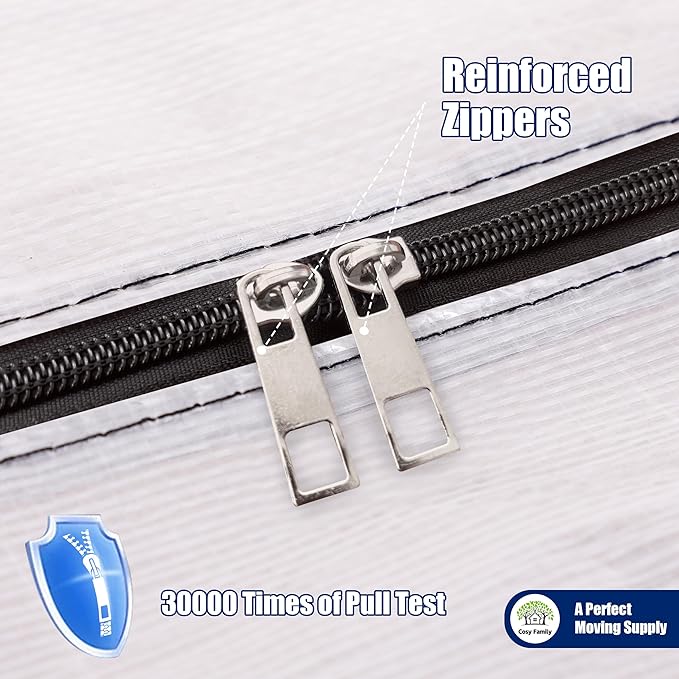 Cosy Family 4 Pack Heavy Duty Extra Large Moving Bags with Backpack Straps - Strong Handles & Zippers, Storage Totes For Space Saving, Fold Flat, Alternative to Moving Box (Set of 4, Clear)-NeatNest