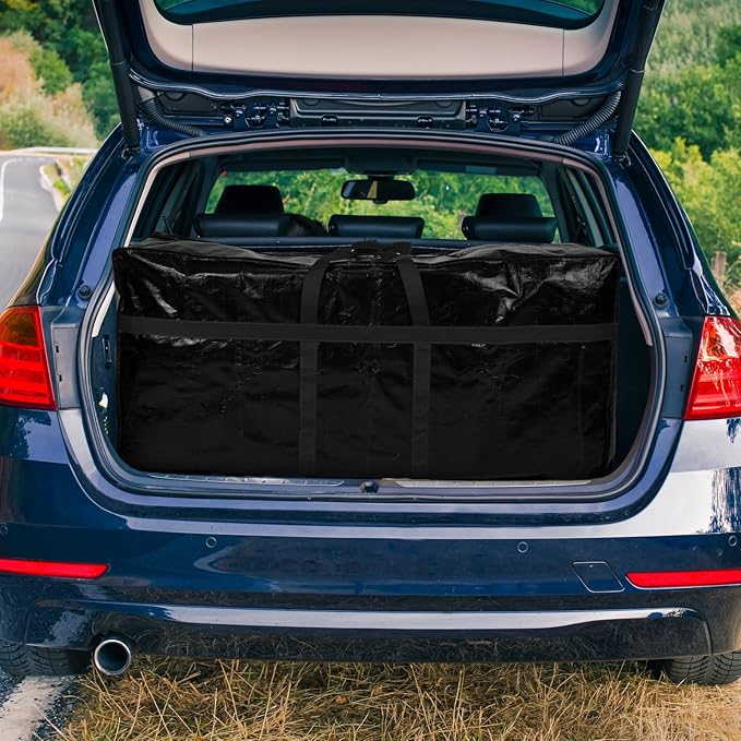 2 Pcs 66 Gallon Extra Large Moving Bags Storage Bags with Zipper and Handles Heavy Duty Duffle Bag Foldable Tote Bag for College Dorm Travel Clothes Blankets Bedding Moving(Black)