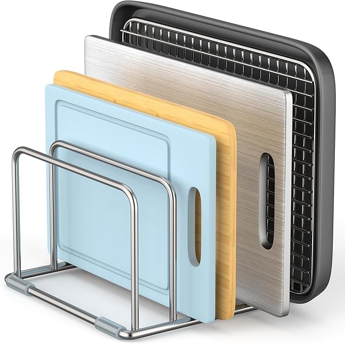 Cutting Board Stand, Cutting Board Rack, Cutting Board Organizer Stainless Steel, Cutting Board Holder for Countertop, Chopping Board Holder (1 Pack)-NeatNest