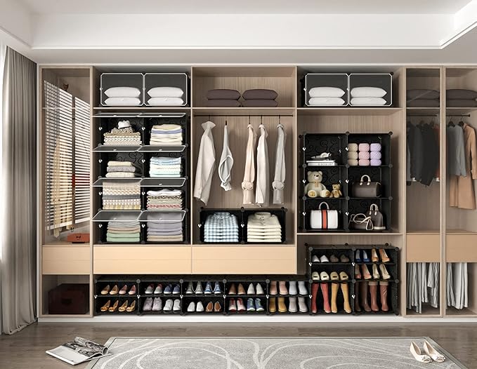 HOMIDEC Shoe Rack, 8 Tier Shoe Storage Cabinet 32 Pair Plastic Shoe Shelves Organizer for Closet Hallway Bedroom Entryway-NeatNest