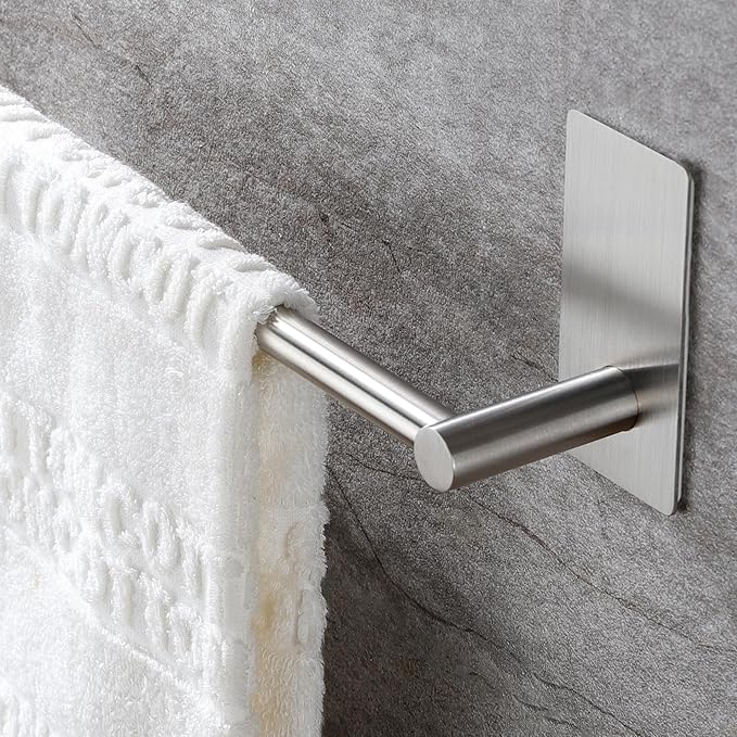 Taozun Towel Bar - 24 Inch Self Adhesive Towel Holder, Hand Towel Rack Stick on Wall, SUS 304 Stainless Steel Bathroom Hardware Accessory