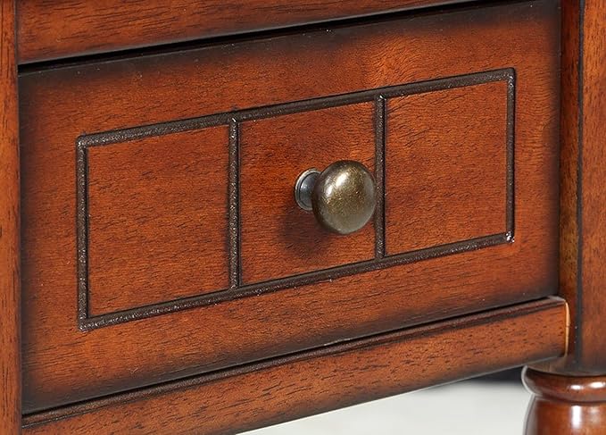 Convenience Concepts French Country Khloe 1 Drawer Accent End Table 14" - Traditional Farmhouse Side Table with Storage Drawer and Shelf for Living Room, Mahogany-NeatNest