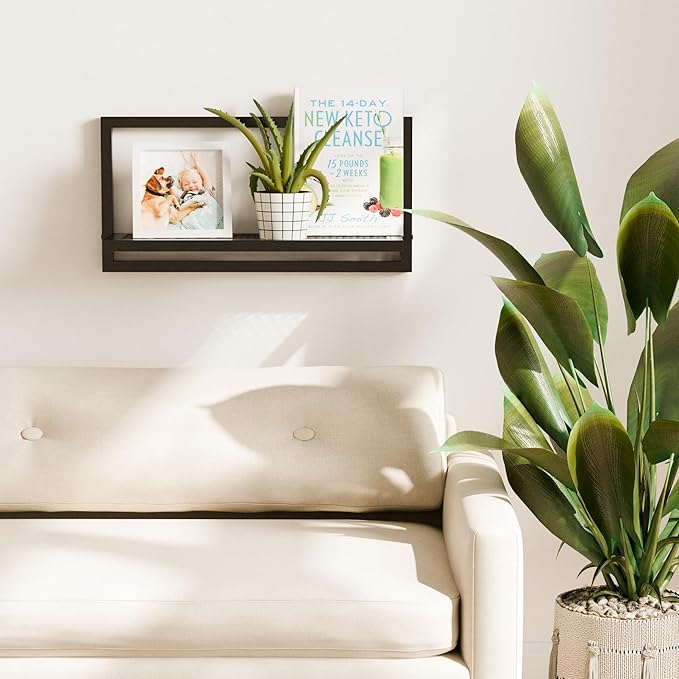 16 Inch Folding Wall Shelf - Modern Iron Foldable Wall Shelf with Mesh Panel, Ideal for Home Decor in Bathroom, Kitchen, Bedroom, Office & Living Room