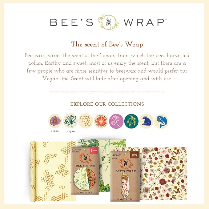 Bee's Wrap Beeswax Wraps for Food - Honeycomb 3 Pack (S, M, L) Made in USA Reusable & Organic Food Wraps, Sandwich Wrap & Bowl Covers - Eco-Friendly Alternative to Aluminum Foil & Plastic Wrap-NeatNest