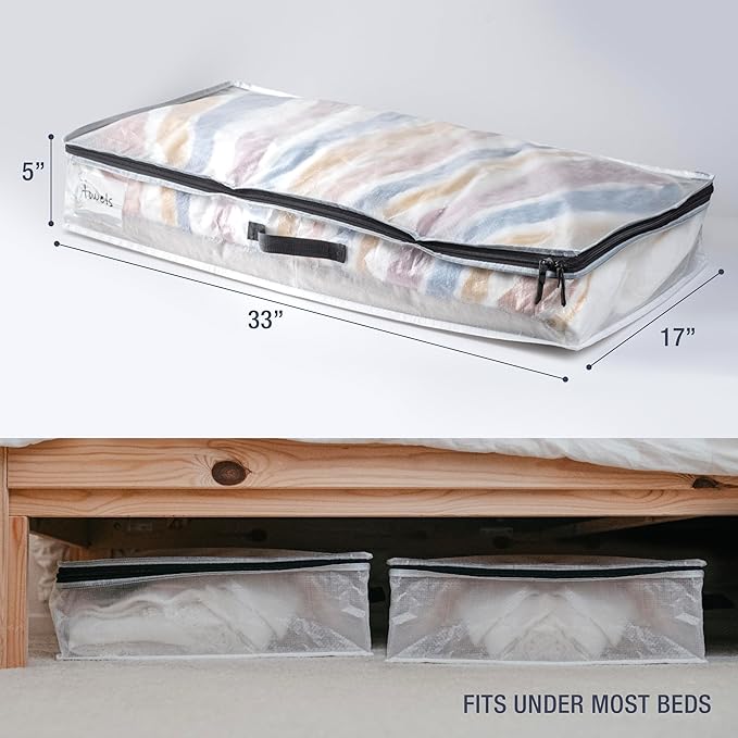 CleverMade Under Bed Storage Bag - Collapsible Storage for Shoes and Clothes Easy Use - Heavy Duty Utility Bag Home-NeatNest