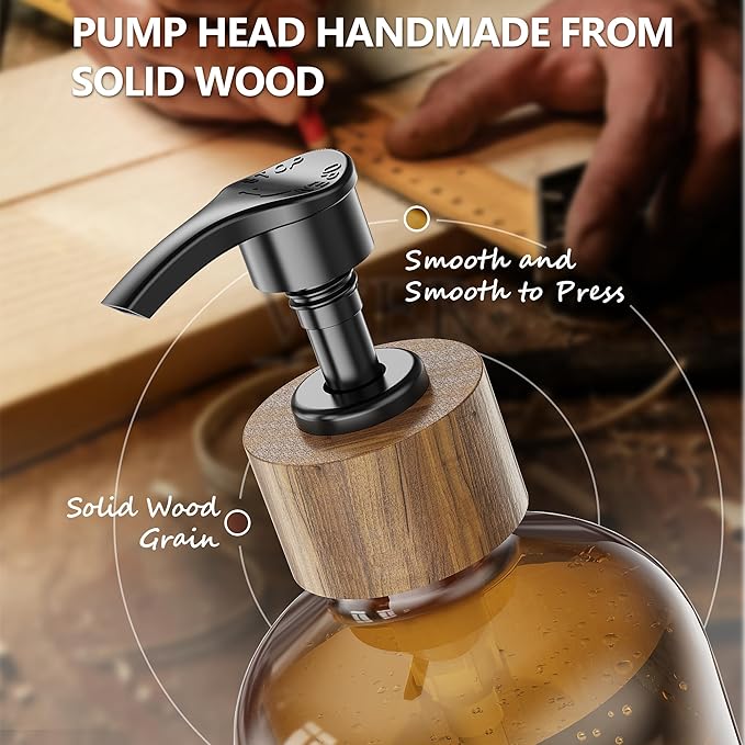 Cisily Kitchen Dish Soap Dispenser Set with 2 Pack Amber Glass, Kitchen Soap Dispensers with Adjustable Black Sink Caddy, Vintage Kitchen Soap Dispenser Set, Hand and Dish Soap Dispensers Set-NeatNest