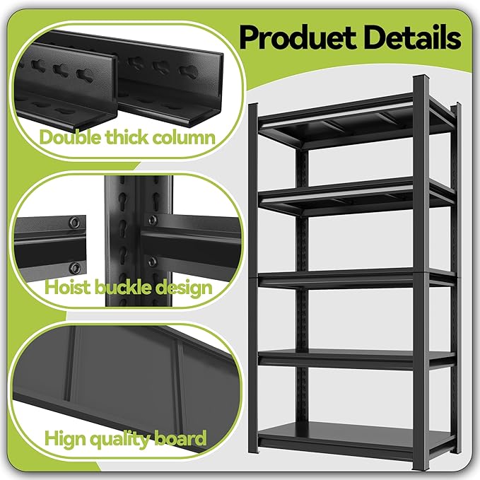 Industrial Metal Book Organizer 4 Tier Adjustable Shelf Unit - Black, Small Space Bookcase for Bedroom, Living Room, Kitchen, Balcony