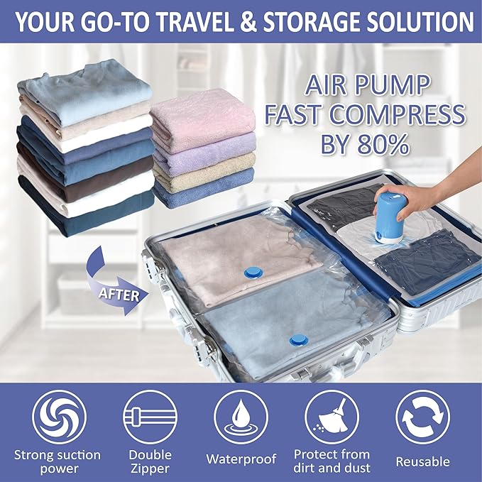 15 Pack Space Saver Storage Bags with Electric Air Pump-NeatNest