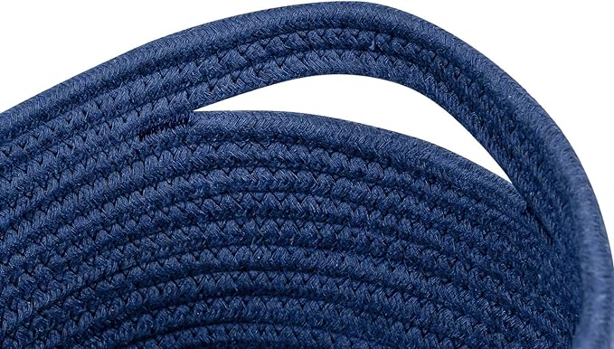CubesLand Small Storage Baskets for Shelves, Navy Blue Closet Organization Storage Bins Empty Gift Basket 3 Packs Baby Nursery Woven Baskets for Organizing, Rectangular Clothes Closet Shelves Baskets-NeatNest