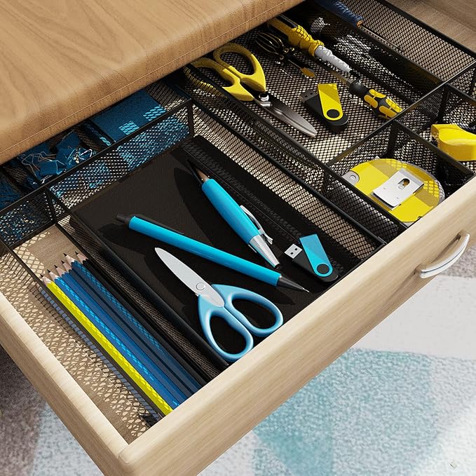 Desk Drawer Organizer, Office Desk Organizer Tray with 5 Dividers, Pen Pencil Drawer Organizer for Office Supplies, Desktop, Bathroom, Kitchen, Makeup, Vanity ﻿-NeatNest