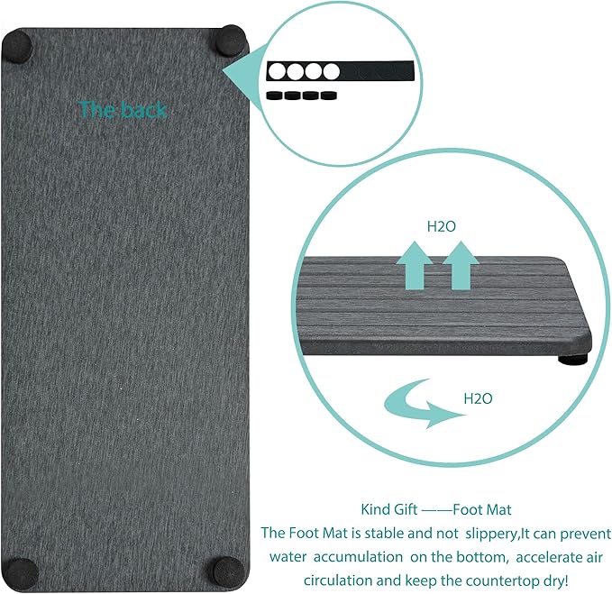 2 PCS Fast-Drying Sink Stone Tray, 12" x 5.5" Super Absorbent Diatomite Coasters, Grooved Design, Water Absorbing Stone Used for Hand Soaps & Plants & Toiletries in The Modern Home-NeatNest
