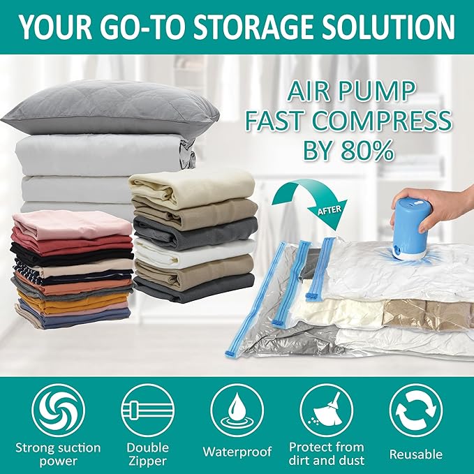 30 Pack Space Saver Storage Bags with Electric Air Pump-NeatNest