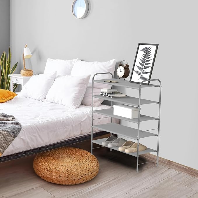 Simple Houseware 5-Tier Shoe Rack Storage Organizer, Grey-NeatNest