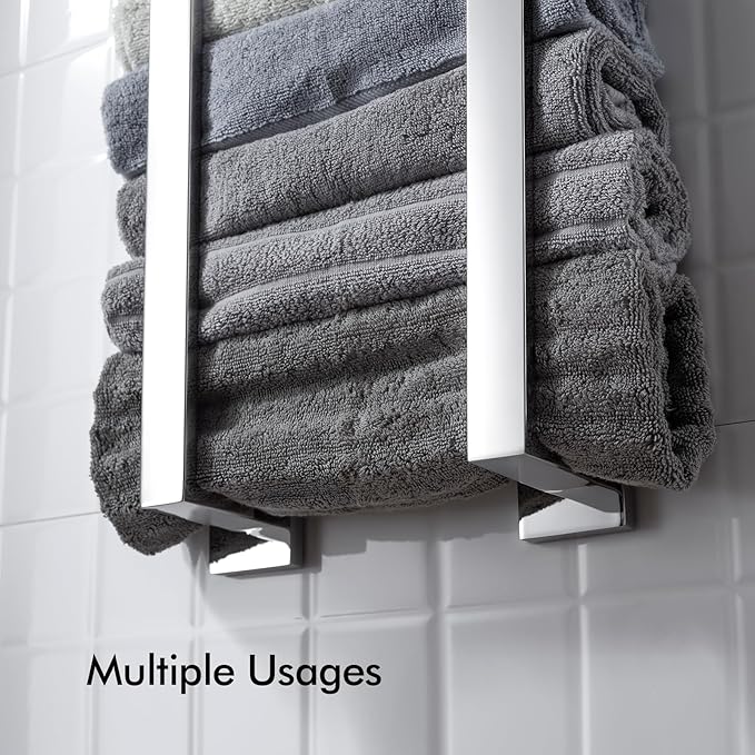 BANOLUX Towel Rack, 32-Inch Single Towel Bars for Bathroom, Towel Racks for Bathroom Wall Mounted SUS304 Stainless Steel Hand Towel Holder Heavy Duty, Chrome Towel Bar 2 Pack, A7-TB-PC-32IN-2PACK