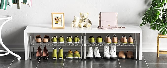 1-Tier Wire Shelf Rack,30" Wx14 Dx17 H,Single Metal Shelves Rack,Height Adjustable Metal Wire Shelving Unit and Storage KOR Kitchen,Cabinet,Countertop,Under-Sink,Closet,Pantry,Studio-NeatNest
